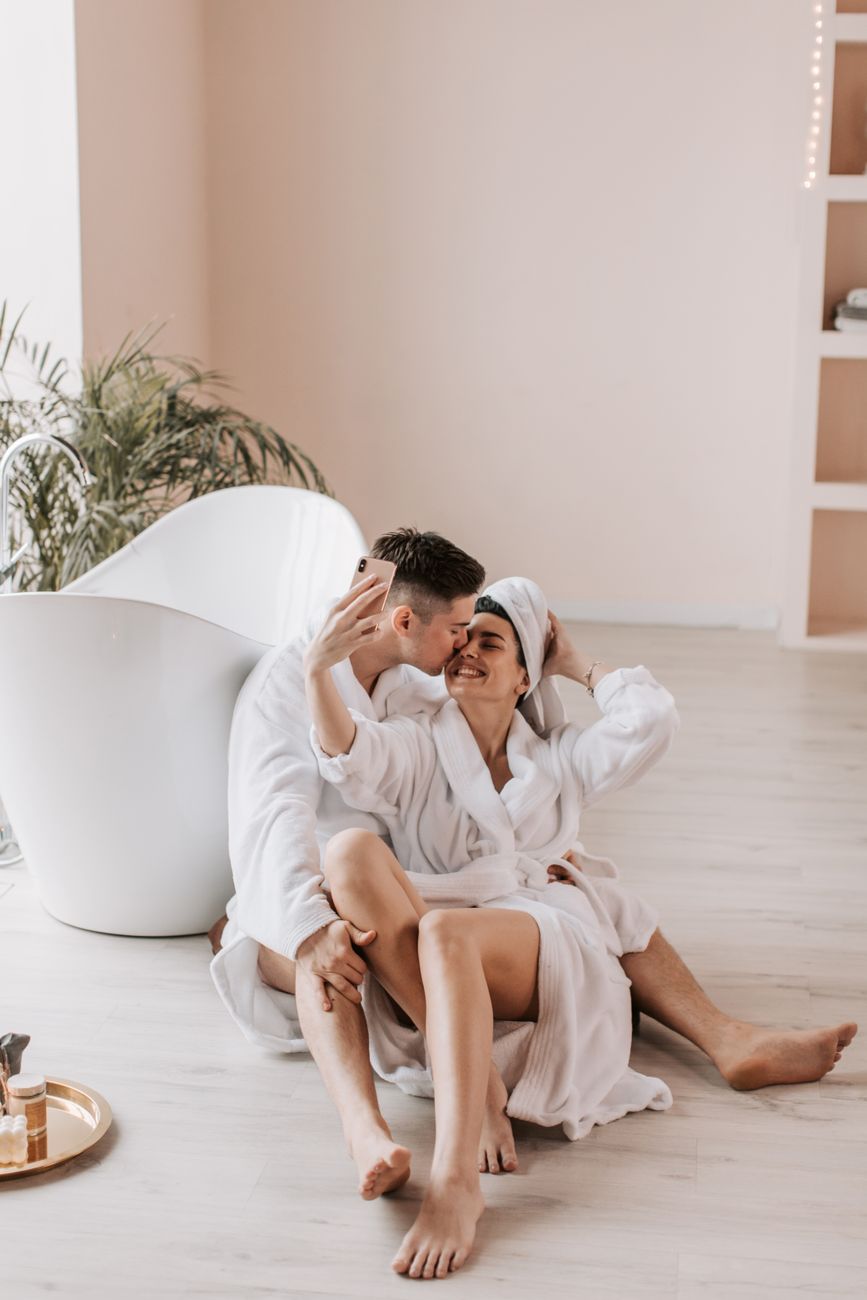 Intimate boudoir setting