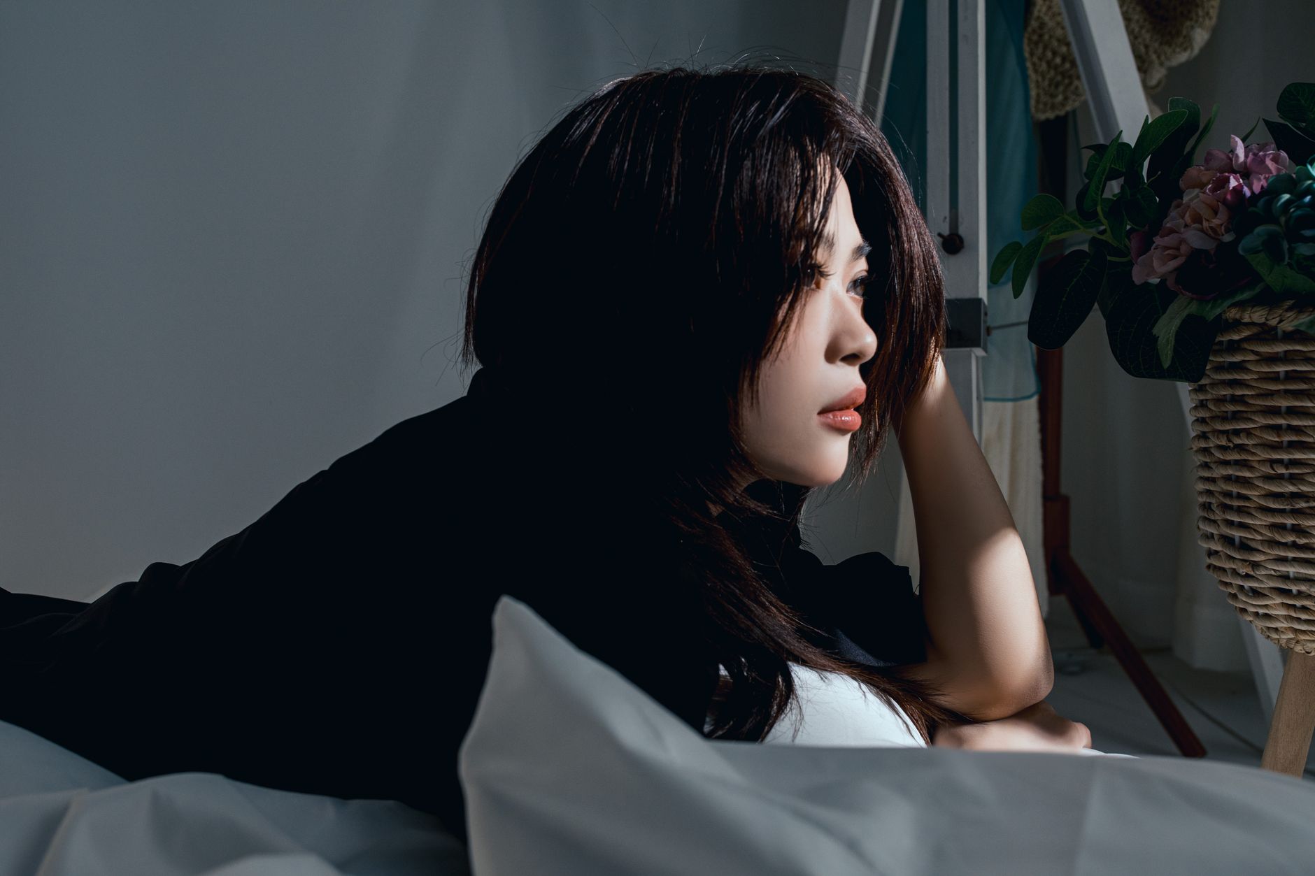 Intimate boudoir setting